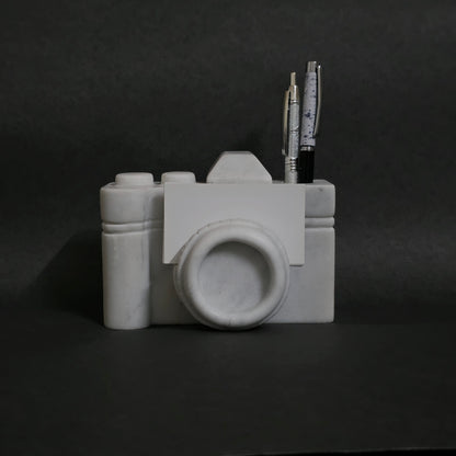 Marble Camera card holder and pen stand